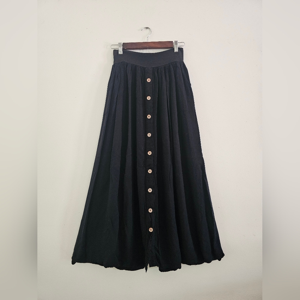 Matilda Jane Black A-Line Skirt with Buttons